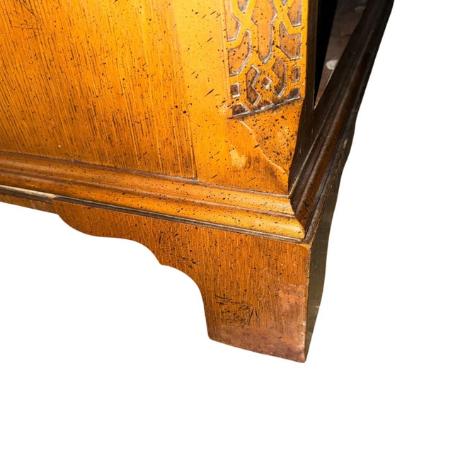 Baker Furniture Company 1970s Traditional Baker Burl Wood Highboy 10 Drawer Dresser For Sale - Image 4 of 12