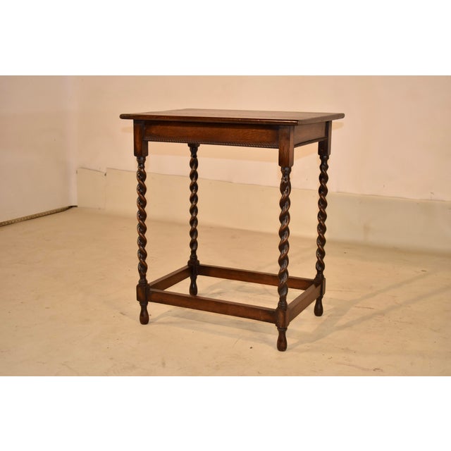 Edwardian English Oak Side Table, Circa 1900 For Sale - Image 4 of 7