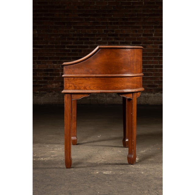Antique Hand-Carved Chinese Scholar's Writing Desk and Chair Set For Sale - Image 4 of 18