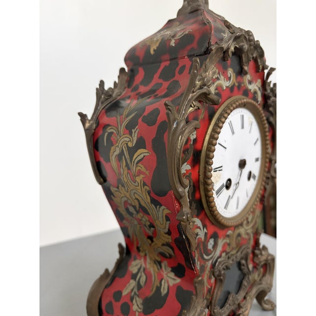 Louis XV Mantel Clock in Faux Tortoiseshell by Wilhelm Kienzle, 1940 For Sale - Image 10 of 14