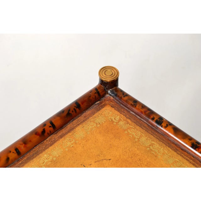 20th Century Maitland-Smith Faux Tortoise Bamboo Brass Pull Stand Magazine Racks For Sale In Miami - Image 6 of 13