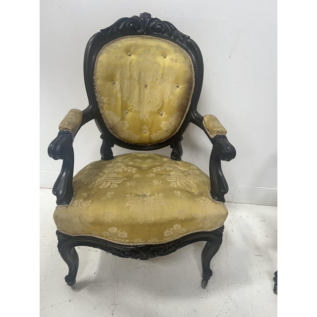 20th Century Napoleon III Louis XV Armchairs in Pearwood, Set of 4 For Sale - Image 11 of 14