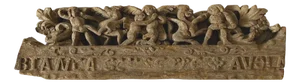 End Part of a 19th Century Sicilian Horse Wagon or Carriage in Coloured Carved Wood