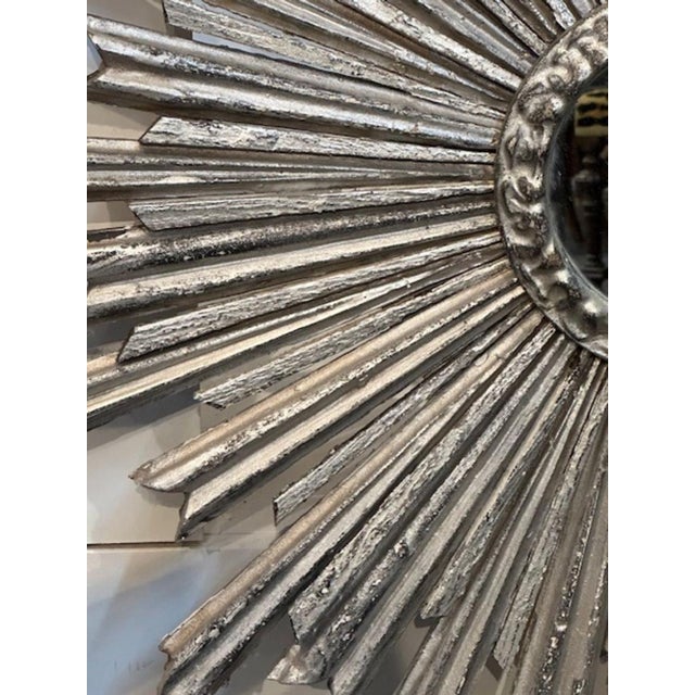 1940s Silver Leaf Sunburst Mirrors For Sale - Image 5 of 7