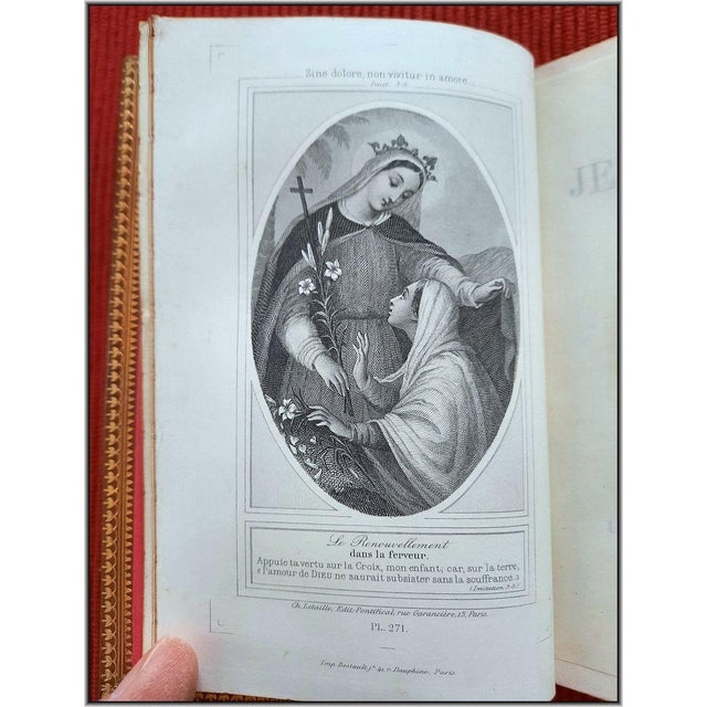 (1862) Unique Fine Binding Christian Devotional Book - Gauffered Fore Edge Antique Illustrated Christian Bible Art For Sale - Image 12 of 18