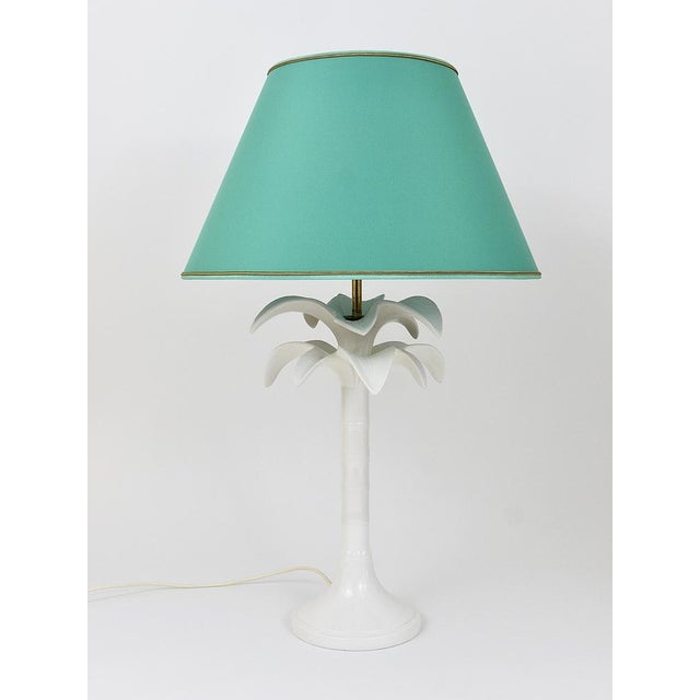 White Palm Tree Faux Bamboo Table Lamp from Tommaso Barbi, Italy, 1970s For Sale - Image 11 of 18