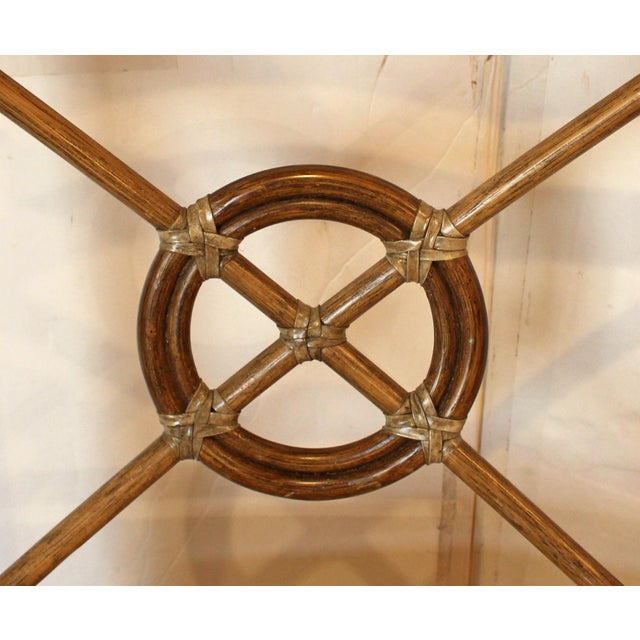 Late 20th Century McGuire Dining Set With Four “Target” Back Chairs For Sale - Image 9 of 11