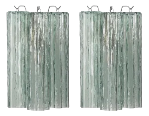 Italian Green Murano Glass Wall Lights, 1990s, Set of 2