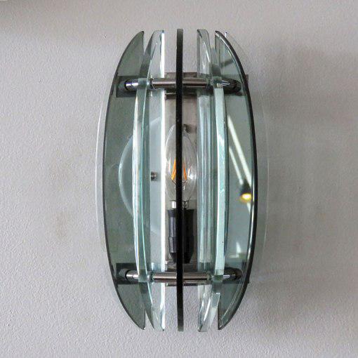 Pair of Italian Glass Wall Lights by Veca Chairish
