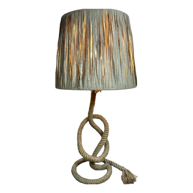 Lamp in Rope and Raffia from Adrien Audoux & Frida Minet, 1950s For Sale