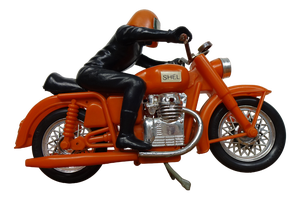 Large Vintage Orange Plastic Motorcycle, 1970s