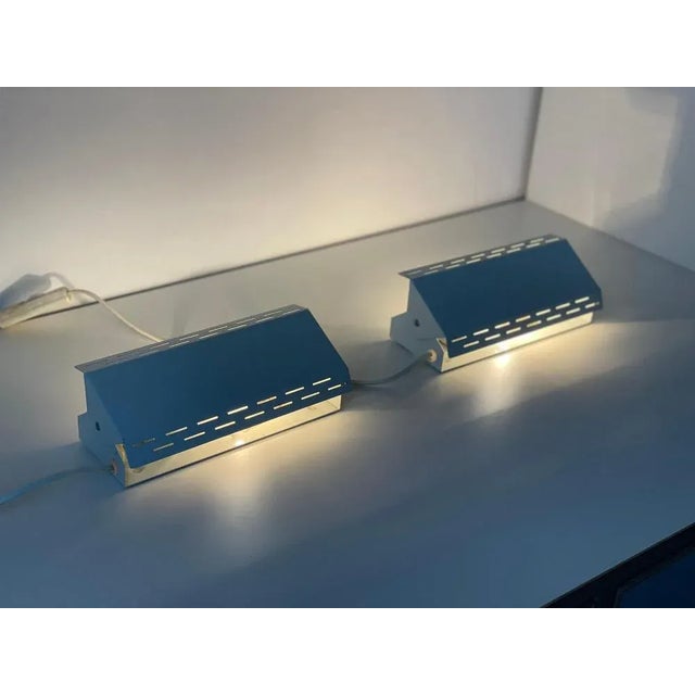 Danish Metal Wall Lamps, 1960s, Set of 2 For Sale - Image 4 of 11