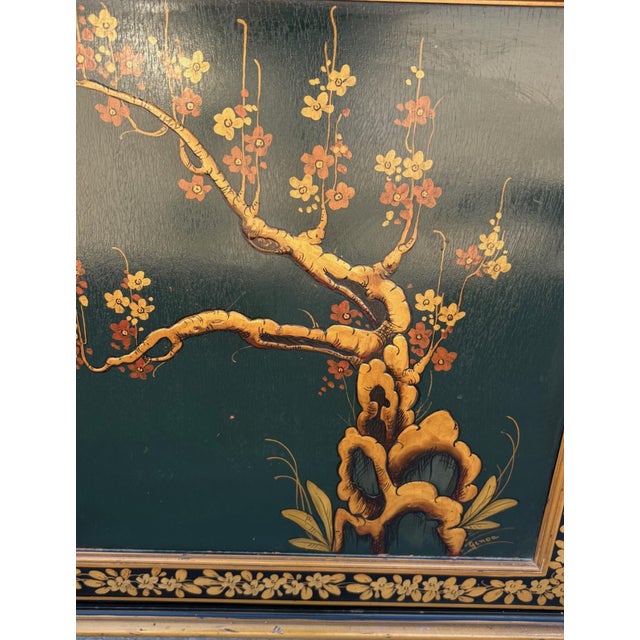 Wood Chinoiserie China Cabinet/Hutch For Sale - Image 7 of 7