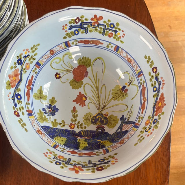 1970s 62 Piece Set of Italian Faenza Blue Carnation Pottery Chairish