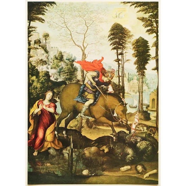Paper 1956 "Saint George and the Dragon" by Sodoma, Vintage Full-Color Print For Sale - Image 7 of 7