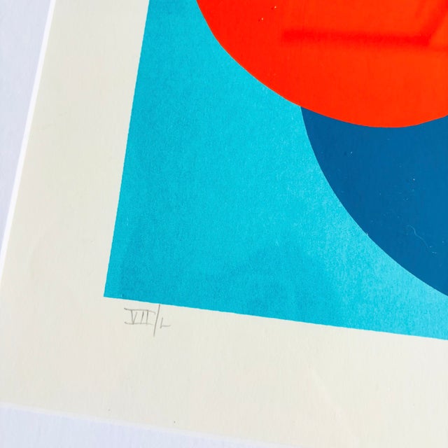 Vintage Geometric Abstract Serigraph by Cabello For Sale - Image 12 of 15
