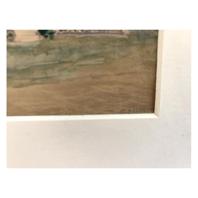 1970s 1970s Exceptional Diminutive Signed Watercolor of a Residence For Sale - Image 5 of 7