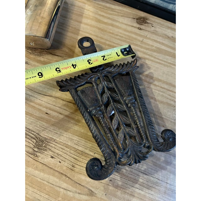 Mid-Century Modern Vintage Small Detailed Cast Iron Trivet For Sale - Image 3 of 5