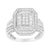Contemporary .925 Sterling Silver Round and Baguette Diamond Cathedral Ring (0.75 Cttw, H-I Color, I2-I3 Clarity) - Size 8 For Sale - Image 3 of 7