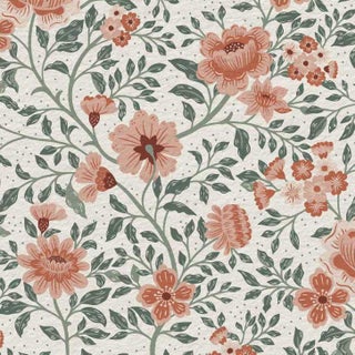 Annabelle Wallpaper in Clay Garden — Traditional, Made to Order For Sale
