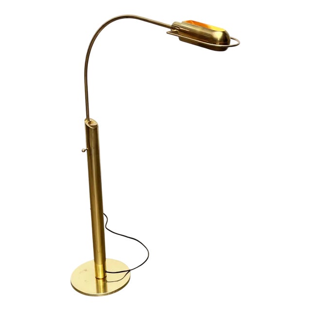 Vintage German Hollywood Regency Model Exe Floor Lamp in Brass by Florian Schulz, 1970s For Sale