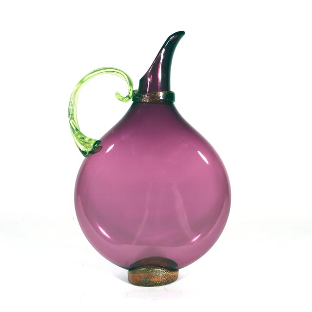 Glass Michael Schunke Nine Iron Studios Hand-Blown Flat Art Glass Pitchers - Set of 3 For Sale - Image 7 of 11