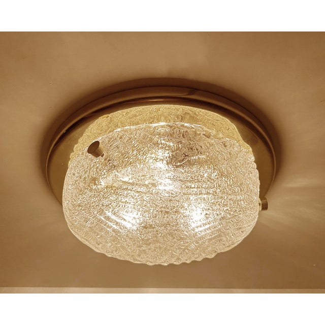1970s Vintage Murano Glass Flush Light from Hillebrand, 1970s For Sale - Image 5 of 18