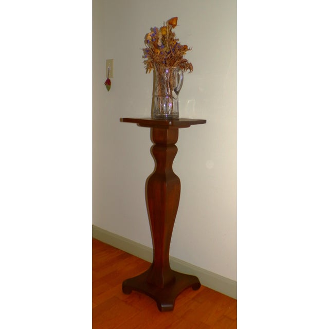 Mid 20th Century Vintage Solid Wood Pedestal Plant Fern Bust Stand For Sale - Image 5 of 16