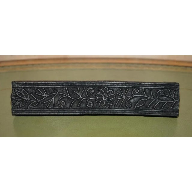 Antique Hand Carved Floral Boarder Printing Block for Wallpaper For Sale - Image 3 of 12