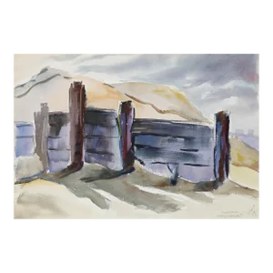 1950s "Roslyn P1.11" Watercolor Painting by Eve Nethercott