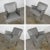 Modern Gray Faux Leather Modified Parsons Style Armed Accent Chair on Casters For Sale - Image 9 of 17