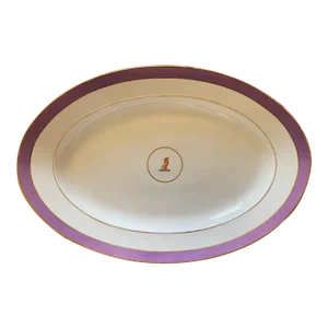 Antique Limoges Laque De Chine Gold & Amethyst Serving Platter