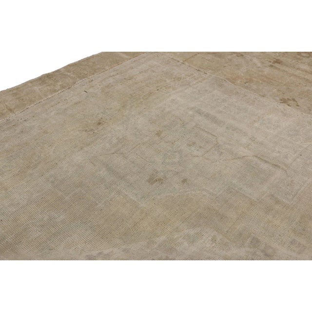 Textile Mid 20th Century Vintage Muted Oushak Rug - 06'08 X 09'06 For Sale - Image 7 of 9