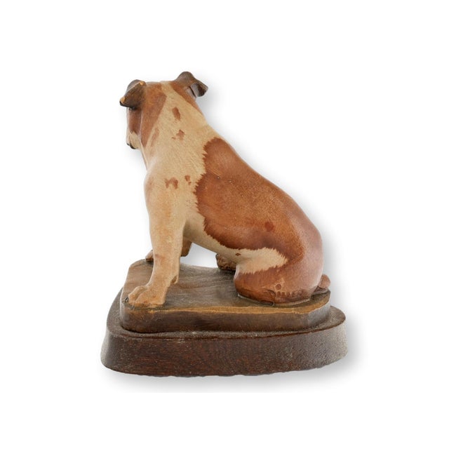 Folk Art Mid 20th Century Italian Helmut Diller ANRI Carved Bulldog For Sale - Image 3 of 6