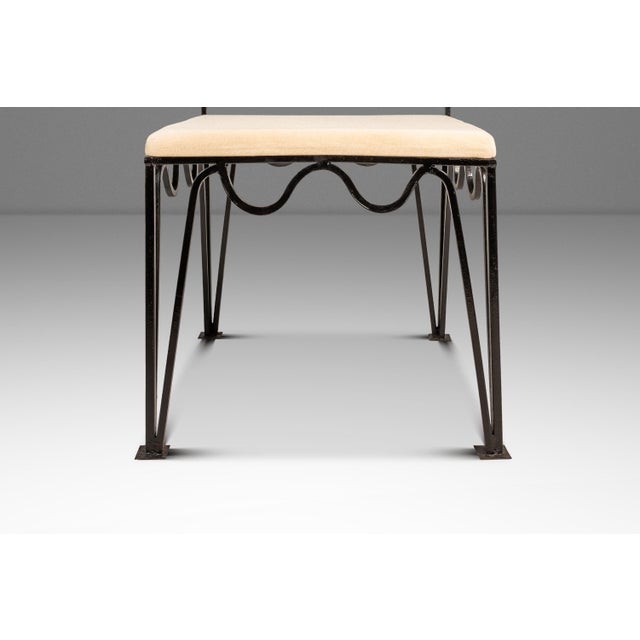 Set of Two (2) Méandre Side Chairs in Wrought Iron Inspired by Jean Royère Produced by Design Frères, Usa, C. 2000s For Sale - Image 12 of 18