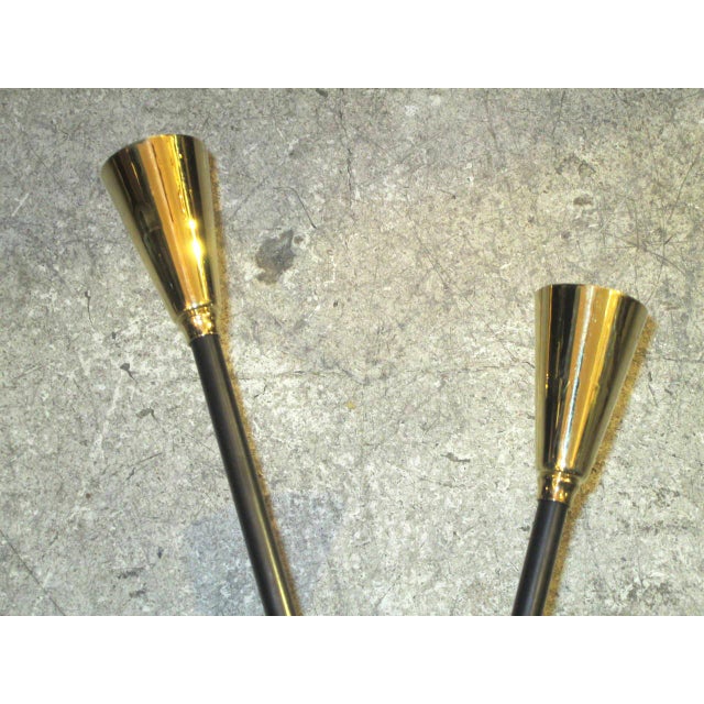 Brass Bespoke Brass and Bronze Sconces Inspired by Midcentury Design - a Pair For Sale - Image 8 of 13