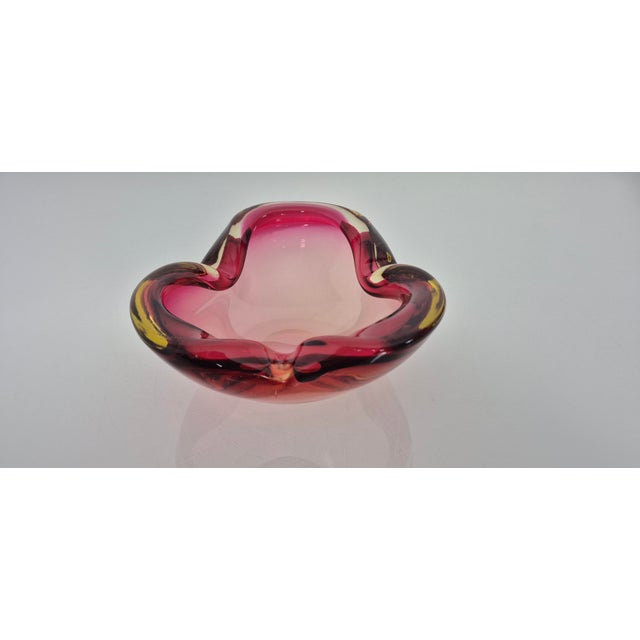 Pink and Yellow Murano Glass Ashtray, Italy, 1960s For Sale - Image 13 of 13