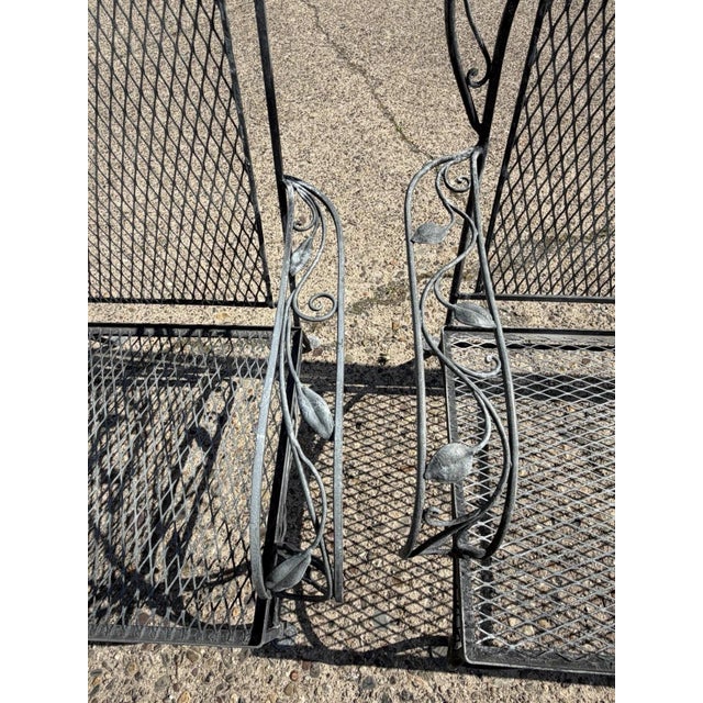 Vintage Salterini Art Nouveau Wrought Iron Garden Patio Sofa Chair Set - 3 PCS For Sale - Image 11 of 18