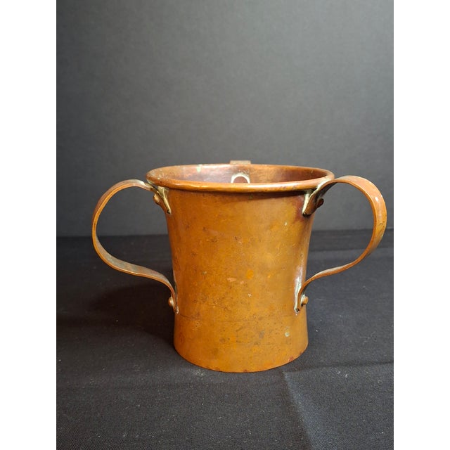 Copper Rare Antique Russian Imperial Copper Mini Travel Netilat Yadayim 4" Wash Cup Moscow Mark For Sale - Image 8 of 18