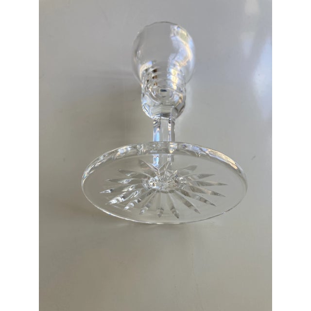 Contemporary clear crystal single candlestick 2"D X 5.25", makers mark reads " GALWAY" Excellent condition.
