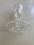 Contemporary clear crystal single candlestick 2"D X 5.25", makers mark reads " GALWAY" Excellent condition.