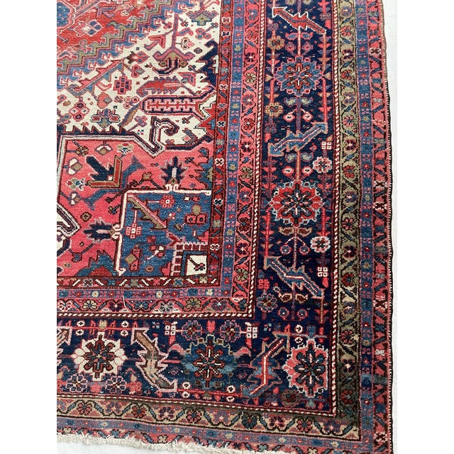 TRUE KING Mighty Iconic Antique Karaja Deep Strawberry Rug 10.6 x 13 For Sale - Image 15 of 18