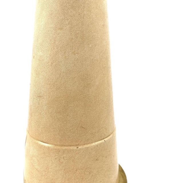 Conic Parchment and Brass Table Lamp, France, 1960s For Sale - Image 10 of 18