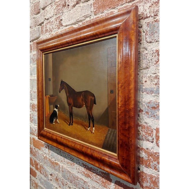 Edwin Loder -Horse & English Shepherd Dog in a Stable-1885 Oil Painting For Sale - Image 10 of 13