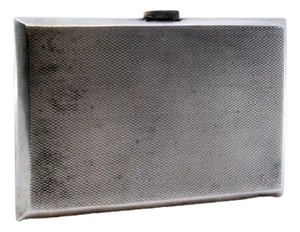 Cigarette Case in Perforated Silver with Interior Support Strips and Hinged Lid