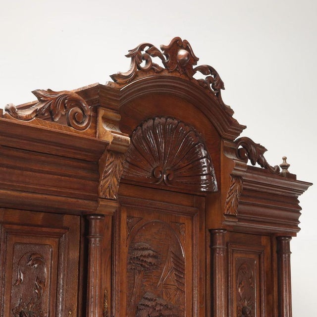 Antique Neo-Renaissance Style Cupboard in Oak, France, 19th Century For Sale - Image 4 of 13