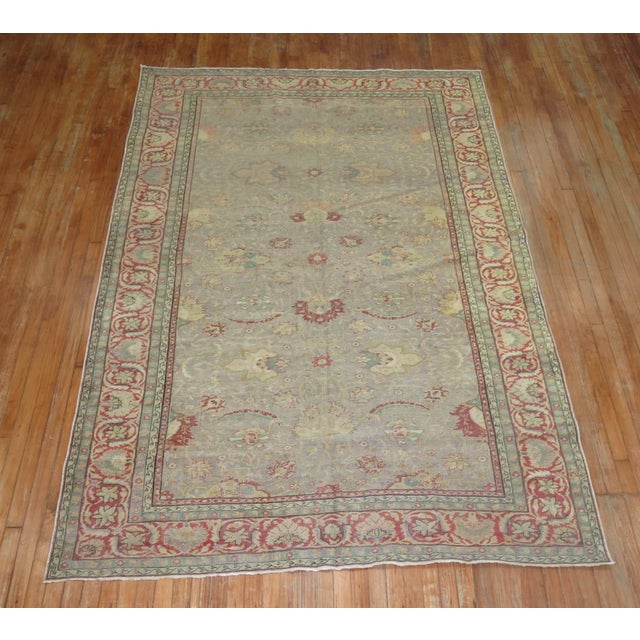 Fine Gray Antique Turkish Sivas Rug For Sale - Image 18 of 18