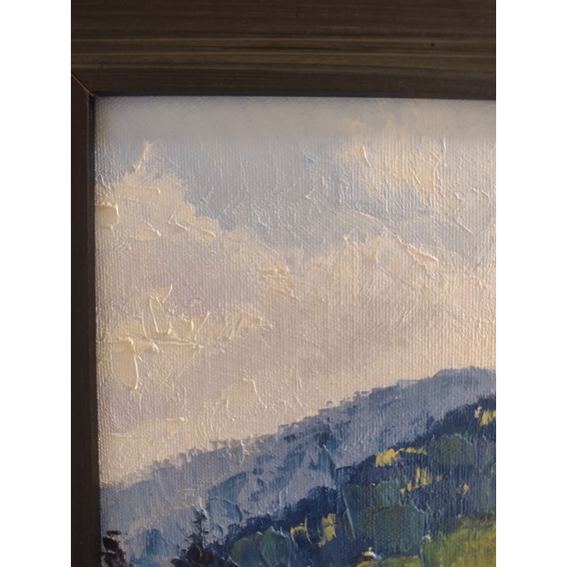 Rustic Original Oil Painting "Aspens Turning" by Anita Blythe Plein Air Landscape For Sale - Image 3 of 10