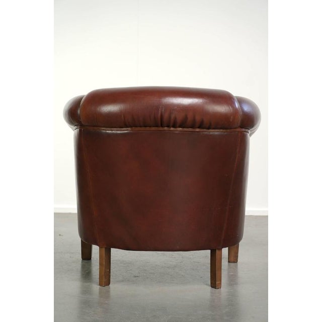 English Sheepskin Club Armchair with Decorative Nails For Sale - Image 4 of 14