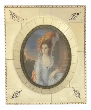 Mrs. Graham, 19th Century, Miniature Painting, Framed